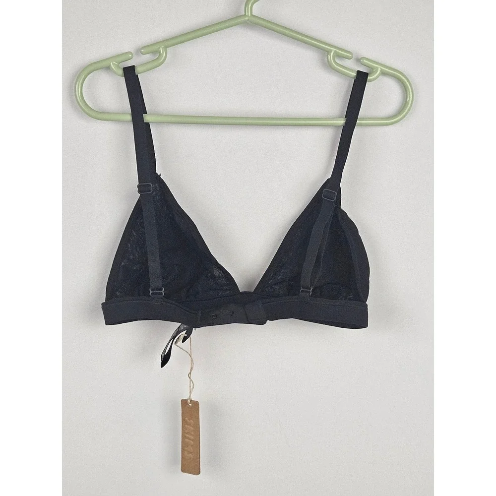 SKIMS Summer Mesh Triangle Bralette Onyx Black Sheer Bra XXS SN-BR-0712 - Picture 5 of 9